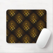 Tapis De Souris Moderne Bohème Élégant Motif d'Art Abstrait Doré # (Avec souris)