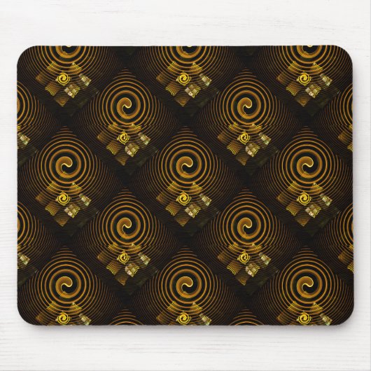 Tapis De Souris Moderne Bohème Élégant Motif d'Art Abstrait Doré # (Devant)