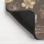 Tapis De Souris Moderne Chic Boho Gold Foil Motif Floral (Coin)