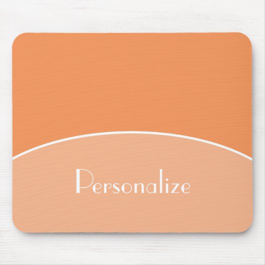 Tapis De Souris Moderne Chic Professional Peach Orange Avec Nom (Devant)