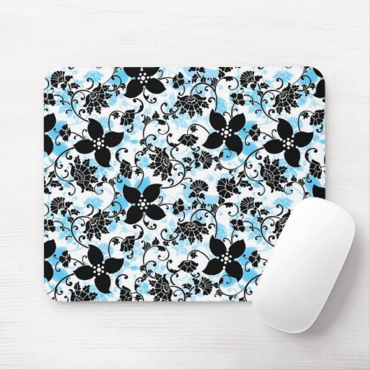 Tapis de souris moderne de conception florale - (Avec souris)