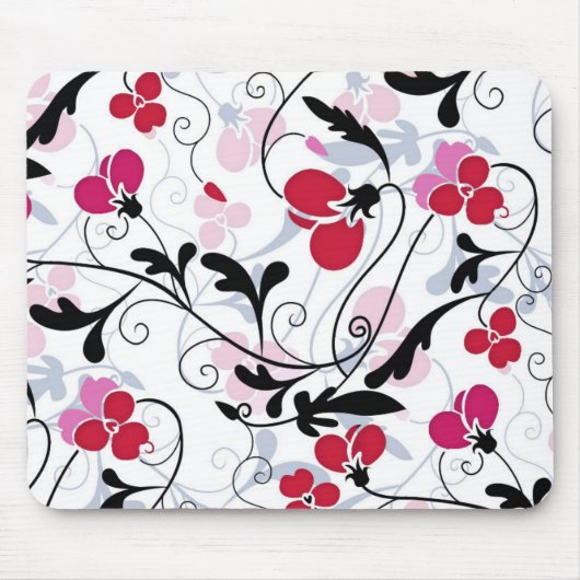 Tapis de souris moderne de conception florale - (Devant)