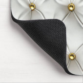 Tapis De Souris Moderne Elégant cuir blanc Tufted Or (Coin)