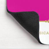 Tapis De Souris Moderne Elegant Hot Pink Gold Nom Mousepad (Coin)