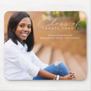 Tapis De Souris Moderne Élégant Script Graduation Classe de photo