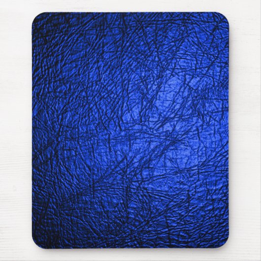 Tapis De Souris Moderne Faux Blue Leather Texture (Devant)