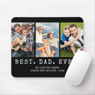 Tapis De Souris Moderne MEILLEUR PÈRE JAMAIS 3 Photos Personnalisé