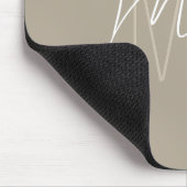 Tapis De Souris Moderne monogramme de nom écriture beige (Coin)