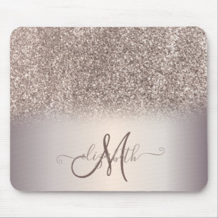 Tapis De Souris Moderne Monogramme Froid avec Ombré Pailleté
