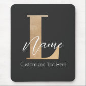 Tapis De Souris Moderne Monogramme Initiale L & Nom Personnalisé (Devant)