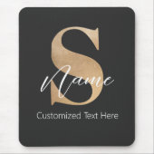 Tapis De Souris Moderne Monogramme Initiale S & Nom Personnalisé (Devant)