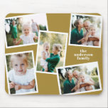 Tapis De Souris Moderne multi photo famille moutarde simple<br><div class="desc">Décor moderne et design multi photo famille maison. La couleur de la moutarde peut être changée.</div>