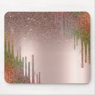 Tapis De Souris Moderne Pailleté Glissantes Rose Gold de Style Coo