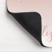 Tapis De Souris Moderne Paillettes Tendance Rose Or Style Script (Coin)