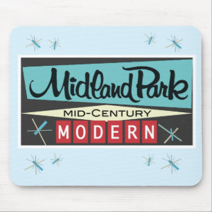 Tapis De Souris Moderne Rétro du milieu du siècle 1958 Mousepad