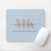 Tapis De Souris Modert Mocha Mousse Monogram Bleu Poussiéreux (Avec souris)