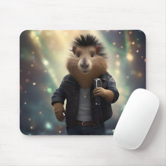 Tapis De Souris "Mohawk Capybara : Faire bouger la rivière !" (Avec souris)