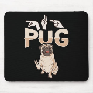 Tapis De Souris Moi Je T'aime Pug Langue Des Signes Hand Gesture S