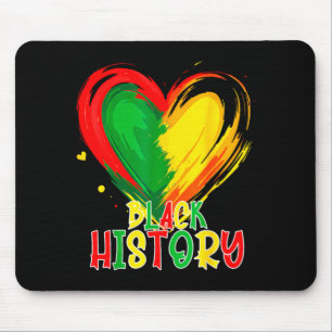 Tapis De Souris Mois de l'histoire des Noirs américain africain cœ