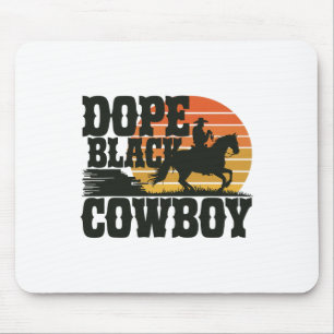 Tapis De Souris Mois de l'histoire des Noirs Cowboy noir Mélanine