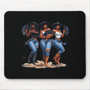 Tapis De Souris Mois de l'histoire des Noirs Cowgirl Western Afro