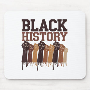 Tapis De Souris Mois de l'histoire des Noirs Mains Symbole Afro Mo