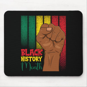 Tapis De Souris Mois de l'histoire des Noirs Poings dans le drapea