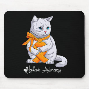 Tapis De Souris Mois de sensibilisation à la leucémie Chat au ruba