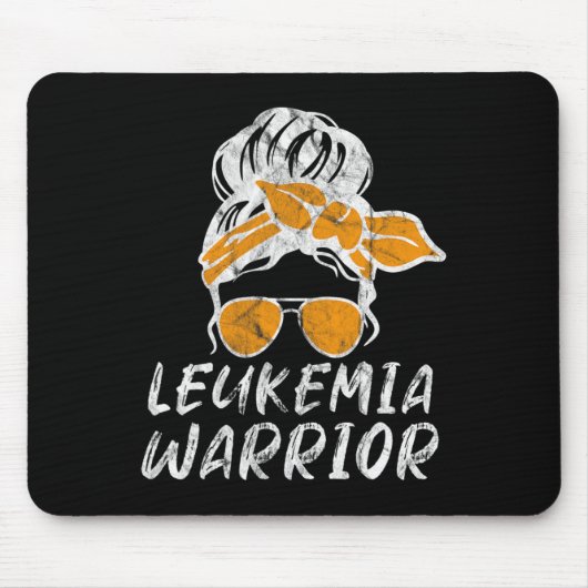 Tapis De Souris Mois de sensibilisation à la leucémie Messy Bun Re (Devant)