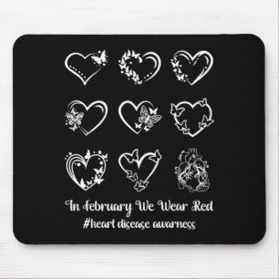Tapis De Souris Mois de sensibilisation à la maladie cardiaque Chd