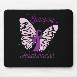 Tapis De Souris Mois de sensibilisation à l'épilepsie Purple Ribbo
