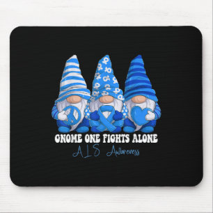 Tapis De Souris Mois de sensibilisation Als Bleu Ruban Gnomes Sout