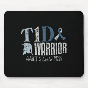 Tapis De Souris Mois de sensibilisation au diabète T1d Guerrier du