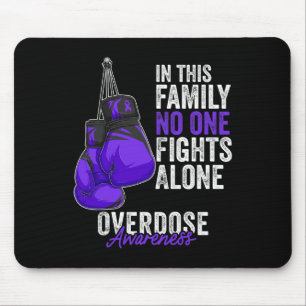 Tapis De Souris Mois de sensibilisation Gants de boxe violet ruban