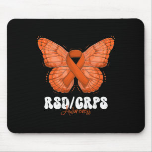 Tapis De Souris Mois de sensibilisation RSD CRPS Beurre-ruban oran