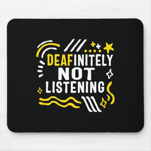 Tapis De Souris Mois De Sensibilisation Sans Écouter Asl Lang (Devant)