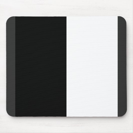 Tapis De Souris moitié blanc noir moitié noir moitié noir blanc (Devant)