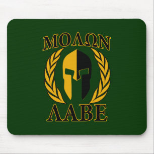 Tapis De Souris Molon Labe Laurels spartiates sur Forest Green