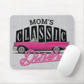 Tapis De Souris Mom's Diner Custom Name Faux Neon 50's Classic Car (Avec souris)