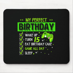 Tapis De Souris Mon anniversaire parfait Level Up 15e anniversaire