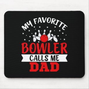 Tapis De Souris Mon Bowler Favori M'Appelle Papa Drôle Bowling Pap