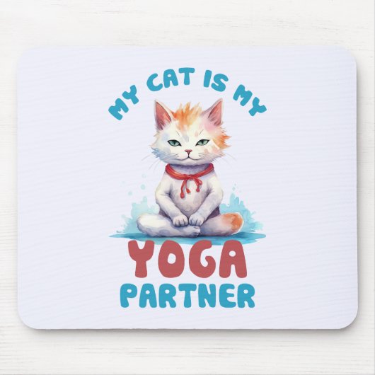 Tapis De Souris Mon Chat Est Mon Partenaire De Yoga - Adorable Méd (Devant)
