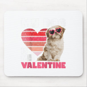Tapis De Souris Mon chien est ma Saint Valentin - Tattoo Shih Tzu