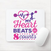 Tapis De Souris Mon coeur bat en 8 comtes Cheerled Cheer (Avec souris)