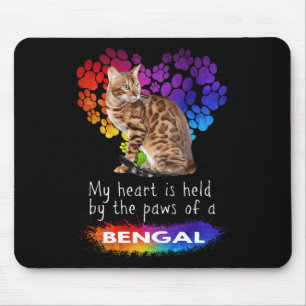 Tapis De Souris Mon Coeur Est Tenu Par Les Pattes D'Un Chat Du Ben