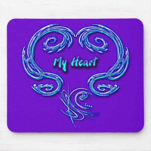 Tapis De Souris Mon coeur Mousepad (pourpre) (Devant)