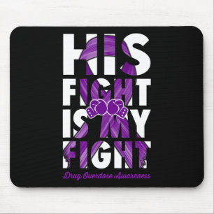 Tapis De Souris Mon combat est mon combat Ruban violet de sensibil