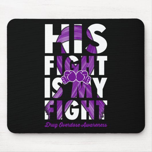 Tapis De Souris Mon combat est mon combat Ruban violet de sensibil (Devant)