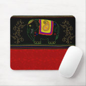 Tapis De Souris Mon éléphant d'Asie - rouge indien (Avec souris)
