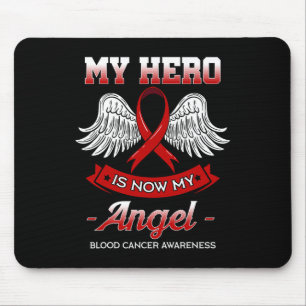 Tapis De Souris Mon Héros Est Maintenant Mon Ange Cancer Sang Canc